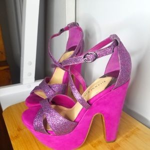 Bright Fuchsia platform heels